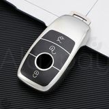 Alazpay Mercedes A B C E S G Serisi Cla Cle Gls Gla Glb Glc Amg Uyumlu Parlak Tpu Anahtar Kılıfı - Gümüş