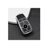 Alazpay Mercedes A B C E S G Serisi Cla Cle Gls Gla Glb Glc Amg Uyumlu Tpu Anahtar Kılıfı (SİYAH-GÜMÜŞ)