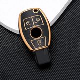 Alazpay Mercedes A B C E S G Serisi Gl Gla Glc Cla Cls Amg W212 W205 W204 Gold Kenar Tpu Anahtar Kılıfı - Siyah - Gold