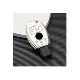 Alazpay Mercedes A B C E S G Serisi GL GLA GLC CLA CLS AMG W212 W205 W204 TPU Anahtar Kılıfı (Beyaz Gümüş)