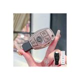 Alazpay Mercedes A B C E S G Serisi GL GLA GLC CLA CLS AMG W463 W251 W212 Elmas Kesim Anahtar Kılıfı (Pembe)