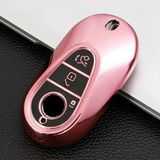 Alazpay Mercedes Benz C E S Class C200 C300 W206 W223 S400 S450 S480 S500 Parlak Tpu Anahtar Kılıfı (1 Adet) - Rose
