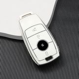 Alazpay Mercedes E C B Serisi C180 C200 W205 W213 E200 300 Uyumlu Anahtar Kılıfı (1 Adet) - Beyaz