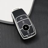 Alazpay Mercedes E C B Serisi C180 C200 W205 W213 E200 300 Uyumlu Anahtar Kılıfı (1 Adet) - Siyah