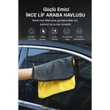 Alazpay Mikrofiber Süper Emici Araba Temizleme Kurulama Cam Bezi Havlusu (30CMX30CM) - Sarı