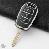 Alazpay Renault Clio Megane Captur Laguna Dacia Duster Sandero Stepway Logan Gümüş Kenar Tpu Anahtar Kılıfı - Siyah