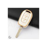 Alazpay Renault Clio Megane Captur Laguna Dacia Duster Sandero Stepway Logan TPU Anahtar Kılıfı (BYZ Gold)