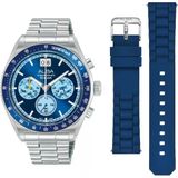 Alba Au5023x2 Quartz Çelik Gri Mavi Kadran 10 Atm 42 Mm Erkek Kol Saati
