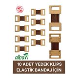 Alban 10 Adet Tüm Elastik Bandajlarla Uyumlu Yerli Üretim Esnek ve Sağlam Bandaj Kopçası