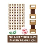 Alban 100 Adet Tüm Elastik Bandajlarla Uyumlu Yerli Üretim Esnek ve Sağlam Bandaj Kopçası