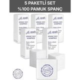Alban Ağaoğlu Spanc Gazlı Bez 5X5CM 8 Katlı 500 Adet - Yüksek Emici, Yapışmayan, Nefes Alabilir %100 Pamuk Yara Pansuman Pedi (Gaz Kompres)