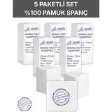 Alban Ağaoğlu Spanc Gazlı Bez 7,5x7,5cm 16 Katlı 500 Adet - Yüksek Emici, Yapışmayan, Nefes Alabilir %100 Pamuk Yara Pansuman Pedi (Gaz Kompres)