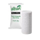 Alban Alçılı Sargı Bezi 15 cm x 2 m Ortopedik Medikal Alçı Bandaj POP (Plaster of Paris)