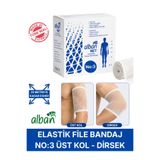 Alban Elastik File Bandaj, No:3 Üst Kol ve Dirsek, Esnetince 25m'ye Kadar Uzayan Tübüler Net Bandaj
