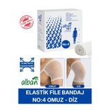 Alban Elastik File Bandaj, No:4 Omuz ve Diz, Esnetince 25m'ye Kadar Uzayan Tübüler Net Bandaj