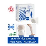 Alban Elastik File Bandaj, No:5 Omuz ve Diz, Esnetince 25m'ye Kadar Uzayan Tübüler Net Bandaj