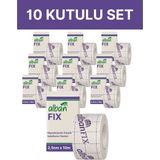 Alban Fix Elastik Sabitleme Bandı 2,5cm x 10M, 10 Kutulu Set. Elastik Non-Woven Medikal Flaster - 10'LU - 2,5cmX10m
