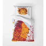 Alban Home Genç Çocuk Desen Mikro Saten 3D Dijital Baskı Tek Kişilik Nevresim Takımı Aslan - Renkli - 160 x 220 cm
