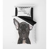 Alban Home Genç Çocuk Desen Mikro Saten 3D Dijital Baskı Tek Kişilik Nevresim Takımı Dog - Renkli - 160 x 220 cm
