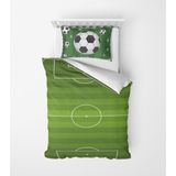 Alban Home Genç Çocuk Desen Mikro Saten 3D Dijital Baskı Tek Kişilik Nevresim Takımı Futbol - Renkli - 160 x 220 cm