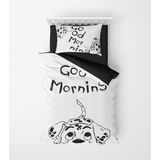 Alban Home Genç Çocuk Desen Mikro Saten 3D Dijital Baskı Tek Kişilik Nevresim Takımı Good Morning - Renkli - 160 x 220 cm
