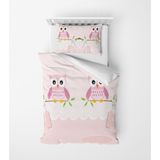 Alban Home Genç Çocuk Desen Mikro Saten 3D Dijital Baskı Tek Kişilik Nevresim Takımı Owl - Renkli - 160 x 220 cm