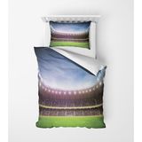 Alban Home Genç Çocuk Desen Mikro Saten 3D Dijital Baskı Tek Kişilik Nevresim Takımı Stadium - Renkli - 160 x 220 cm