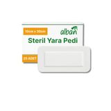 Alban Steril Yara Pedi, Non-Woven 10cmx30cm Pansuman Yara Örtüsü, Steril Tekli Paketlerde 25li Kutuda
