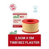 Alban Tıbbi Bez Flaster 2,5 cm x 5 m Pamuklu Medikal Sabitleme Bandı Tekli Rulo