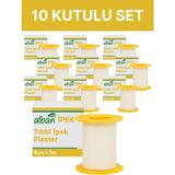 Alban Tıbbi Ipek Bant 5cm x 5m, 10 Kutulu Set, Medikal Sabitleme Flasteri - 10LU - 5cmX5m