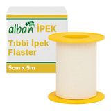 Alban Tıbbi İpek Bant 5cm x 5m, Medikal Sabitleme Flasteri - 1Lİ - 5cmX5m