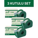 Alban Tıbbi Kağıt Flaster 5CMX5M, 3 Kutulu Set, Medikal Pore Cerrahi Bant - 3LÜ