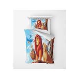 ALBANHOME Alban Home Genç Çocuk Desen Mikro Saten 3D Dijital Baskı Tek Kişilik Nevresim Takımı Aslan Kral