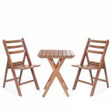Albatros Katlanır Ahşap Bahçe Balkon Seti: 60X60 Masa+2 Sandalye