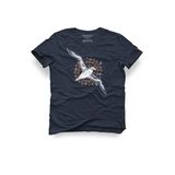 Albatros Tasarım Tişört – Unisex%100 Pamuk Gece Mavi Regular Outdoor Erkek Kadın T-Shirt, Gece Mavisi, S