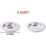 Albergio 2 Adet Alüminyum Künefe Tabağı 14 cm Iç Çap 17,5 cm Dış Çap Künefe Tepsisi Gri - 10 cm