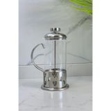 Albergio French Press 350 ml | Filtre Kahve ve Bitki Çayı Demliği Çelik & Cam Gri