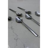 Albergio Paslanmaz Çelik Çubuk Çay Kaşığı 6 Adet 11 cm Modern Tasarım Gri - Çok Renkli