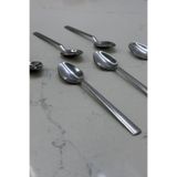Albergio Paslanmaz Çelik Çubuk Çay Kaşığı 6 Adet 11 cm Modern Tasarım Gri