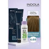 Alberobello Oksidan+Indola Pcc Saç Boyası 60 Ml. (1'er Adet) - 6.03 Koyu Kumral Doğal Altın