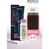 Alberobello Oksidan+Indola Pcc Saç Boyası 60 Ml. (1'er Adet) - 6.11 Yoğun Küllü Koyu Kumral