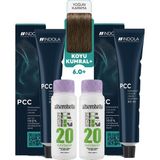 Alberobello Oksidan+Indola Pcc Saç Boyası 60 Ml. (2'şer Adet) - 6.0+ Koyu Kumral+