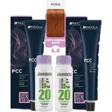 Alberobello Oksidan+Indola Pcc Saç Boyası 60 Ml. (2'şer Adet) - 6.4 Koyu Kumral Bakır