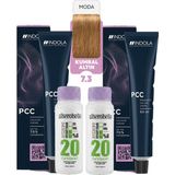 Alberobello Oksidan+Indola Pcc Saç Boyası 60 Ml. (2'şer Adet) - 7.3 Kumral Altın