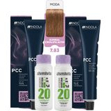 Alberobello Oksidan+Indola Pcc Saç Boyası 60 Ml. (2'şer Adet) - 7.83 Kumral Çikolata Altın