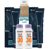 Alberobello Oksidan+Indola Pcc Saç Boyası 60 Ml. (2'şer Adet) - 8.03 Açık Kumral Doğal Altın