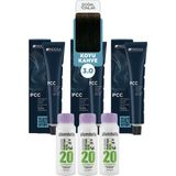 Alberobello Oksidan+Indola Pcc Saç Boyası 60 Ml. (3'er Adet) - 3.0 Koyu Kahve