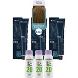 Alberobello Oksidan+Indola Pcc Saç Boyası 60 Ml. (3'er Adet) - 6.03 Koyu Kumral Doğal Altın