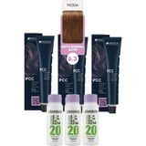 Alberobello Oksidan+Indola Pcc Saç Boyası 60 Ml. (3'er Adet) - 6.3 Koyu Kumral Altın