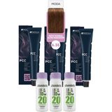 Alberobello Oksidan+Indola Pcc Saç Boyası 60 Ml. (3'er Adet) - 6.35 Koyu Kumral Altın Mahagoni